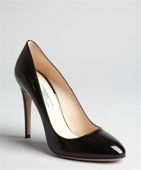 prada round toe chunky heels|Prada heels women.